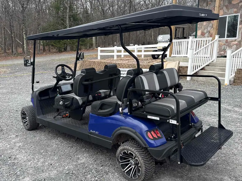 New blue electric 2024 Swift EV Mach 6E golf cart for sale in Long Pond, PA — photo 3