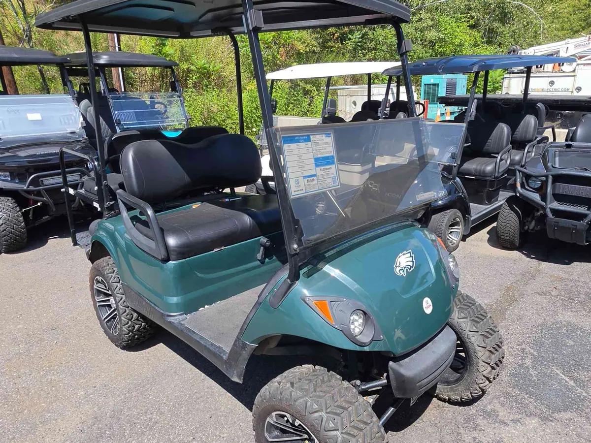 Used green gas 2013 Yamaha G29 lifted golf cart for sale in Scranton, PA